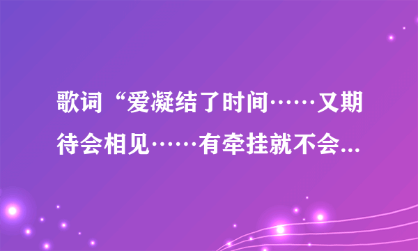 歌词“爱凝结了时间……又期待会相见……有牵挂就不会飞远……”是哪首歌上的啊？