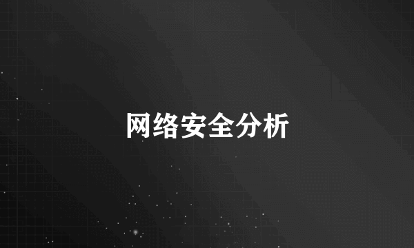 网络安全分析