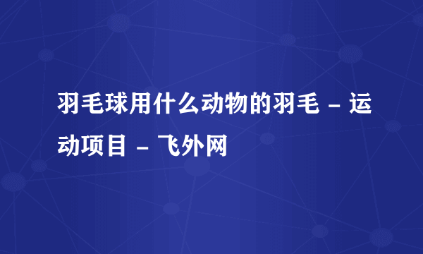 羽毛球用什么动物的羽毛 - 运动项目 - 飞外网