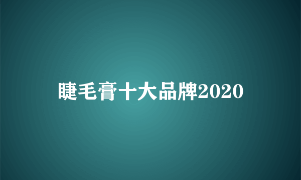 睫毛膏十大品牌2020