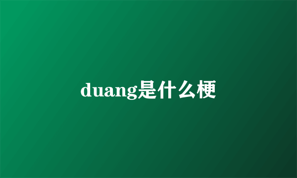 duang是什么梗