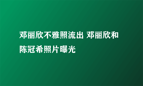 邓丽欣不雅照流出 邓丽欣和陈冠希照片曝光