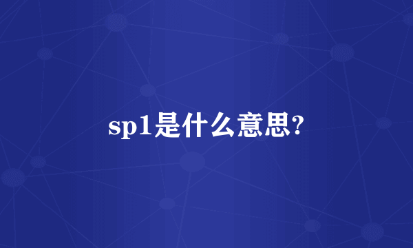 sp1是什么意思?