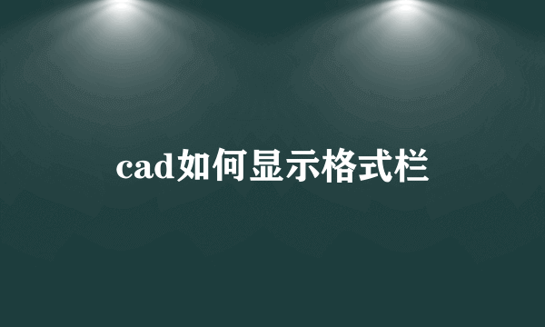 cad如何显示格式栏