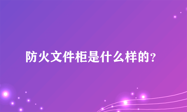 防火文件柜是什么样的？