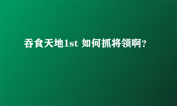 吞食天地1st 如何抓将领啊？