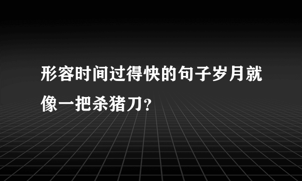 形容时间过得快的句子岁月就像一把杀猪刀？