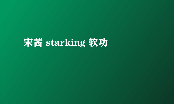 宋茜 starking 软功