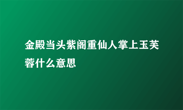 金殿当头紫阁重仙人掌上玉芙蓉什么意思