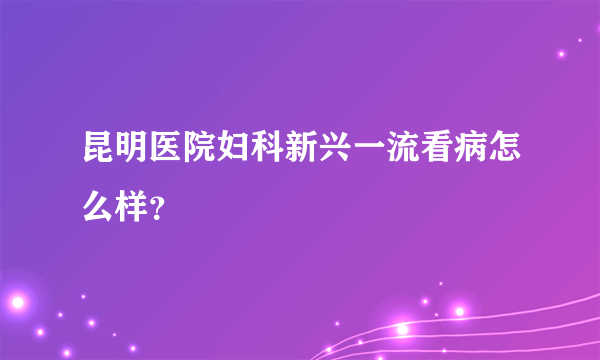 昆明医院妇科新兴一流看病怎么样？