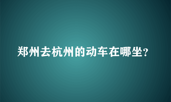 郑州去杭州的动车在哪坐？