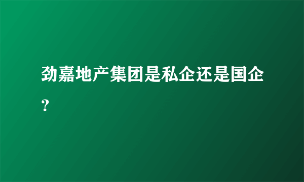 劲嘉地产集团是私企还是国企？