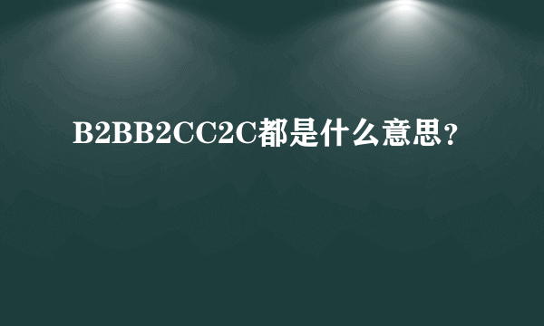 B2BB2CC2C都是什么意思？