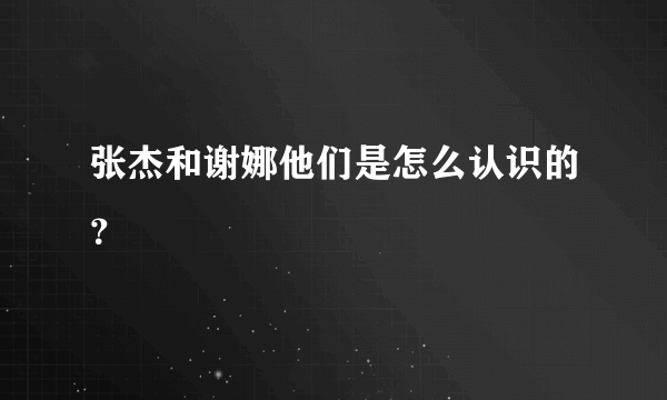 张杰和谢娜他们是怎么认识的？