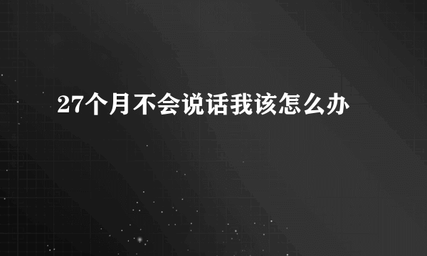 27个月不会说话我该怎么办