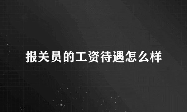 报关员的工资待遇怎么样