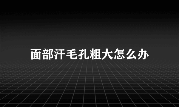 面部汗毛孔粗大怎么办