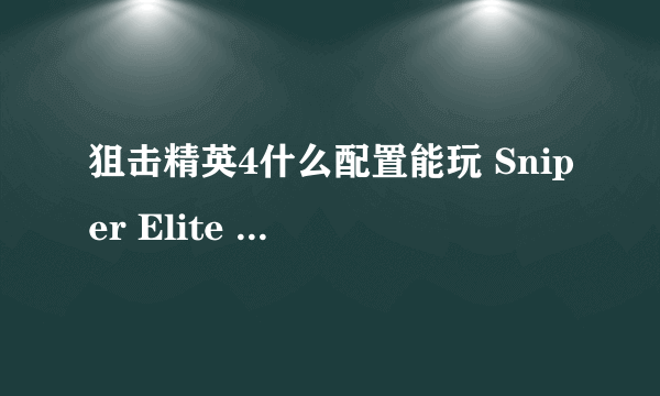 狙击精英4什么配置能玩 Sniper Elite 4配置介绍