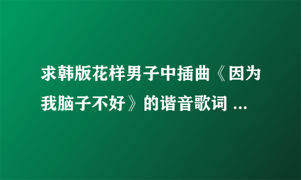 求韩版花样男子中插曲《因为我脑子不好》的谐音歌词 拜托··