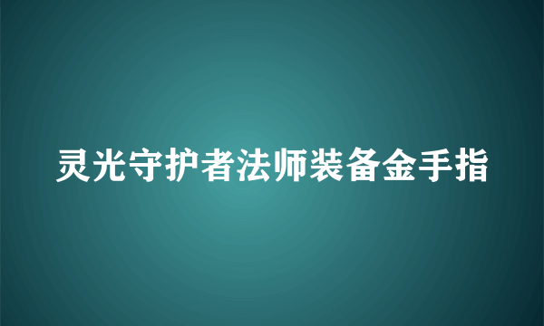 灵光守护者法师装备金手指