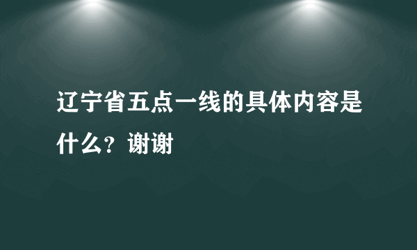 辽宁省五点一线的具体内容是什么？谢谢