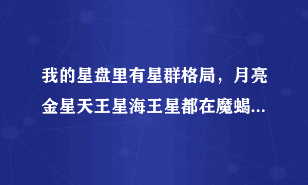 我的星盘里有星群格局，月亮金星天王星海王星都在魔蝎座第二宫，群星落在摩蝎第二宫意味着什么