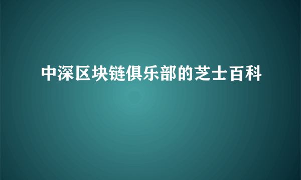 中深区块链俱乐部的芝士百科