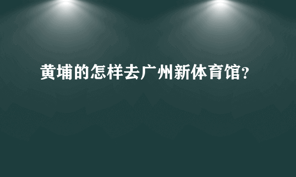 黄埔的怎样去广州新体育馆？