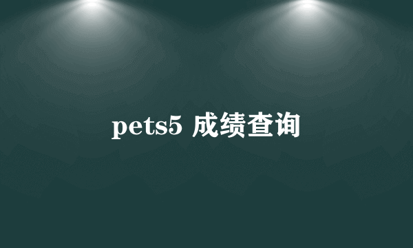 pets5 成绩查询