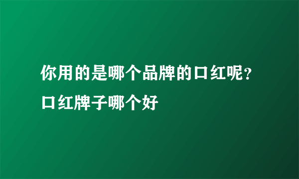 你用的是哪个品牌的口红呢？口红牌子哪个好