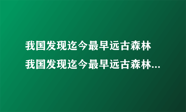 我国发现迄今最早远古森林 我国发现迄今最早远古森林是什么_飞外经验