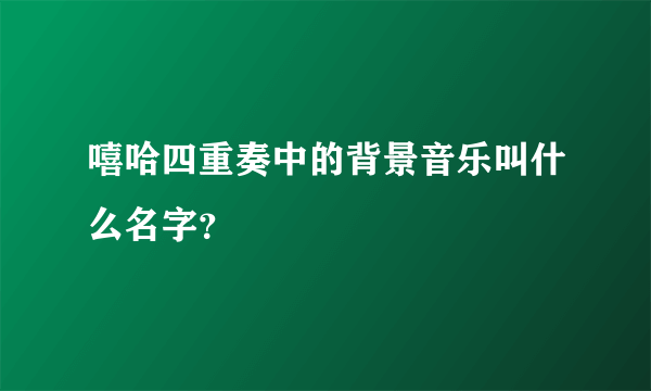 嘻哈四重奏中的背景音乐叫什么名字？