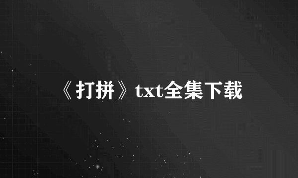 《打拼》txt全集下载