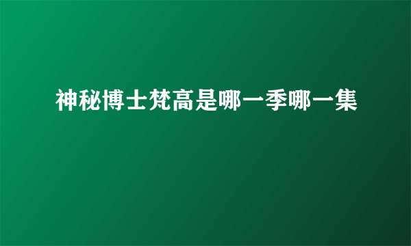 神秘博士梵高是哪一季哪一集