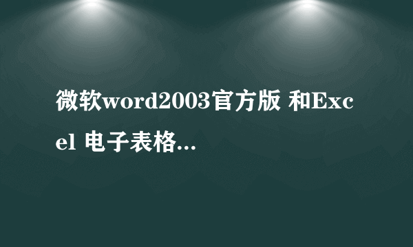 微软word2003官方版 和Excel 电子表格 免费完整版 我现在很急用哪。电脑重装后就没有了。