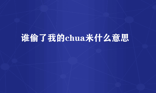 谁偷了我的chua米什么意思