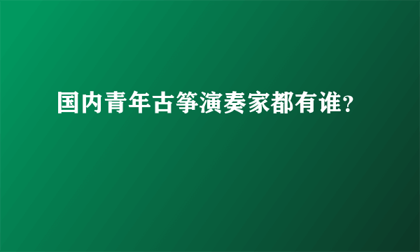 国内青年古筝演奏家都有谁？