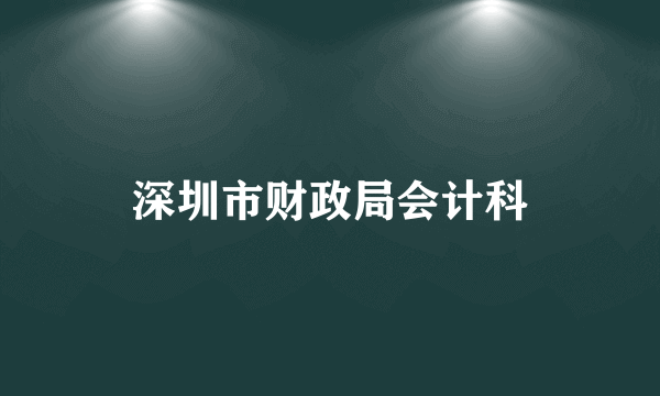 深圳市财政局会计科