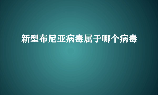 新型布尼亚病毒属于哪个病毒