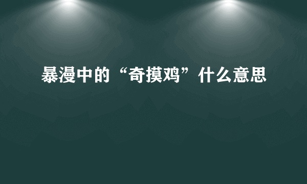 暴漫中的“奇摸鸡”什么意思