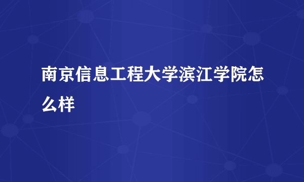 南京信息工程大学滨江学院怎么样