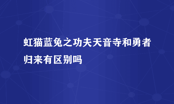 虹猫蓝兔之功夫天音寺和勇者归来有区别吗