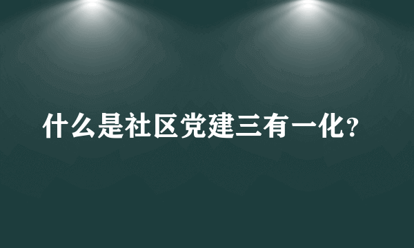 什么是社区党建三有一化？