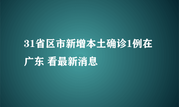 31省区市新增本土确诊1例在广东 看最新消息