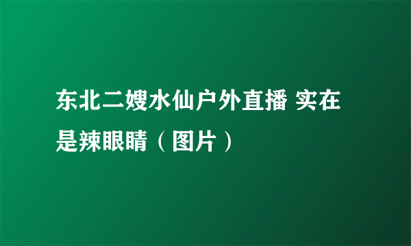 东北二嫂水仙户外直播 实在是辣眼睛（图片）