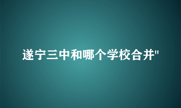 遂宁三中和哪个学校合并