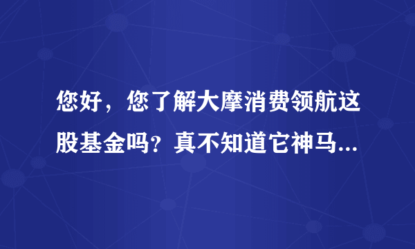 您好，您了解大摩消费领航这股基金吗？真不知道它神马时候能升，不知道是不是得补仓，还是观望