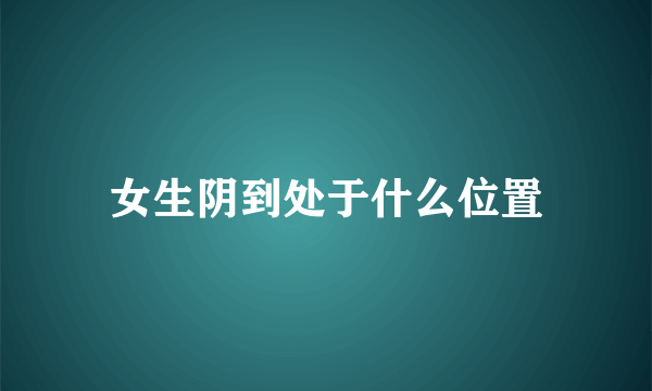 女生阴到处于什么位置