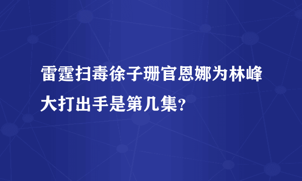 雷霆扫毒徐子珊官恩娜为林峰大打出手是第几集？