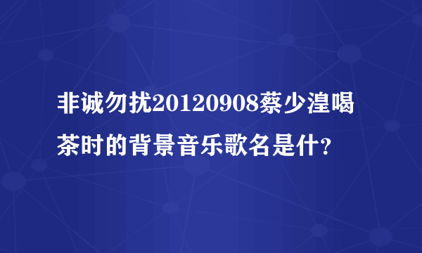 非诚勿扰20120908蔡少湟喝茶时的背景音乐歌名是什？